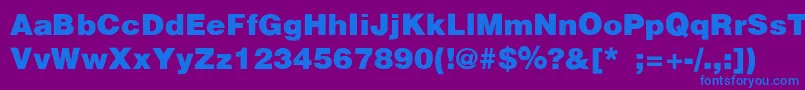 HelveticaBlackSemibold-fontti – siniset fontit violetilla taustalla