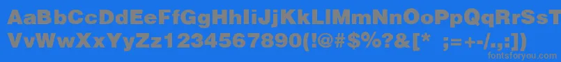 HelveticaBlackSemibold Font – Gray Fonts on Blue Background