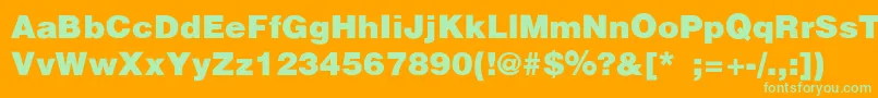 HelveticaBlackSemibold-Schriftart – Grüne Schriften auf orangefarbenem Hintergrund