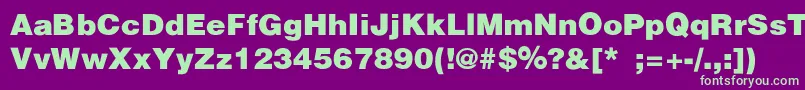 HelveticaBlackSemibold Font – Green Fonts on Purple Background