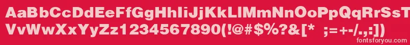 HelveticaBlackSemibold-fontti – vaaleanpunaiset fontit punaisella taustalla