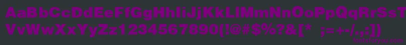 HelveticaBlackSemibold-fontti – violetit fontit mustalla taustalla