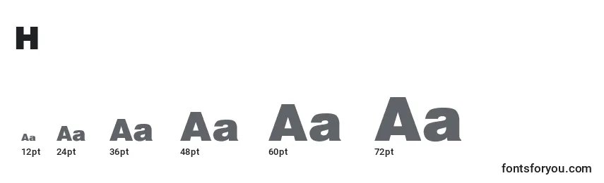 Размеры шрифта HelveticaBlackSemibold