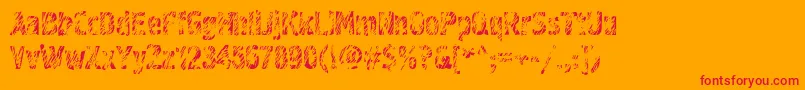 Graffiti3ctt-Schriftart – Rote Schriften auf orangefarbenem Hintergrund