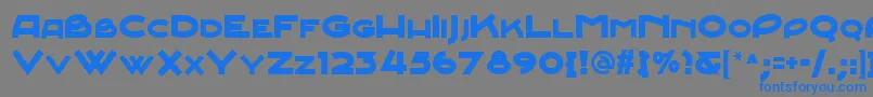 フォントJunebug ffy – 灰色の背景に青い文字