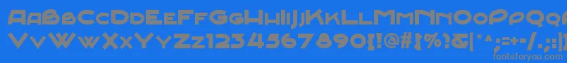 フォントJunebug ffy – 青い背景に灰色の文字