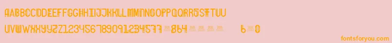FreakShowBold-Schriftart – Orangefarbene Schriften auf rosa Hintergrund