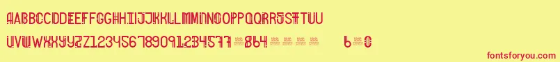 FreakShowBold Font – Red Fonts on Yellow Background