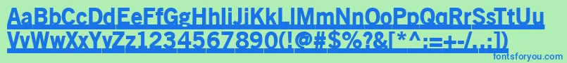 Oldsansblackunderline Font – Blue Fonts on Green Background