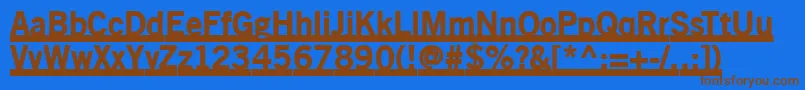 Oldsansblackunderline Font – Brown Fonts on Blue Background