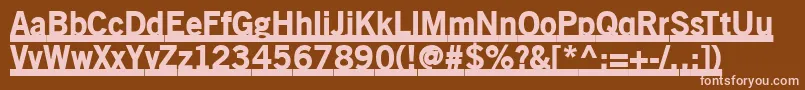 Oldsansblackunderline Font – Pink Fonts on Brown Background