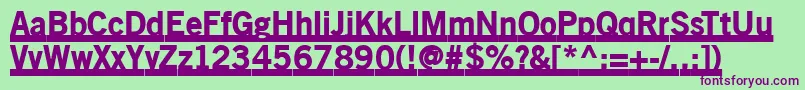 Oldsansblackunderline Font – Purple Fonts on Green Background