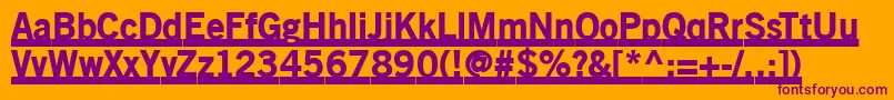 フォントOldsansblackunderline – オレンジの背景に紫のフォント