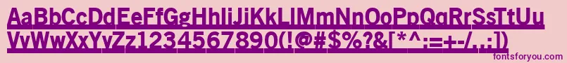 Oldsansblackunderline Font – Purple Fonts on Pink Background