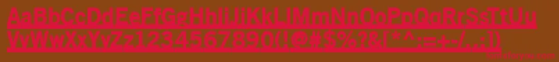 Oldsansblackunderline Font – Red Fonts on Brown Background