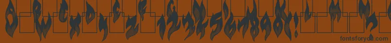 フォントFlameOn – 黒い文字が茶色の背景にあります