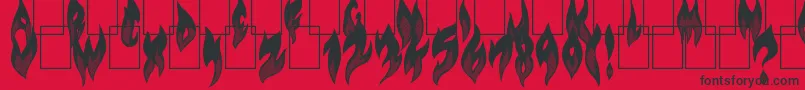 フォントFlameOn – 赤い背景に黒い文字