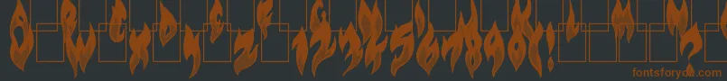 Czcionka FlameOn – brązowe czcionki na czarnym tle