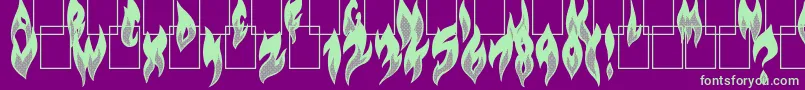 FlameOn Font – Green Fonts on Purple Background