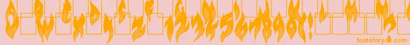 FlameOn Font – Orange Fonts on Pink Background