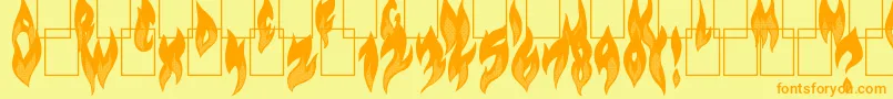 FlameOn Font – Orange Fonts on Yellow Background