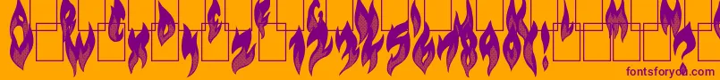 FlameOn Font – Purple Fonts on Orange Background