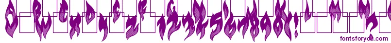 FlameOn-Schriftart – Violette Schriften auf weißem Hintergrund