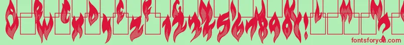 FlameOn Font – Red Fonts on Green Background