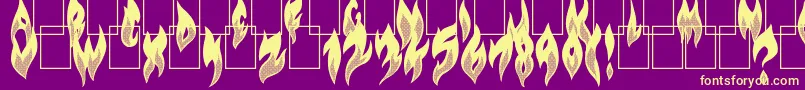 Fonte FlameOn – fontes amarelas em um fundo roxo