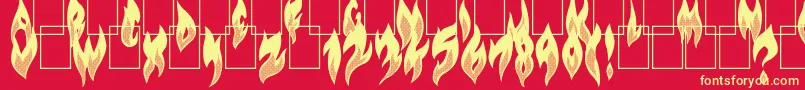 フォントFlameOn – 黄色の文字、赤い背景