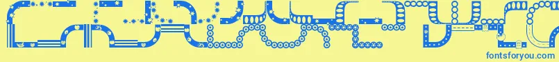BordermonSeries1 Font – Blue Fonts on Yellow Background