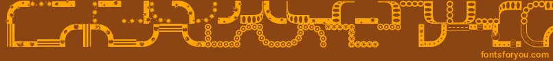 BordermonSeries1 Font – Orange Fonts on Brown Background