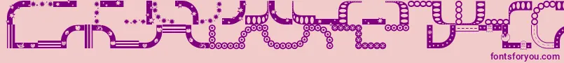 BordermonSeries1-fontti – violetit fontit vaaleanpunaisella taustalla