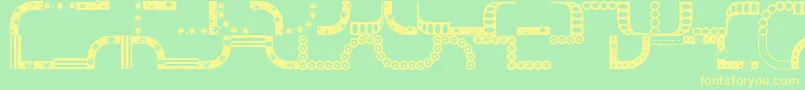 BordermonSeries1 Font – Yellow Fonts on Green Background