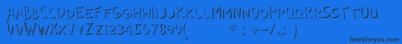 GuilinEmboss Font – Black Fonts on Blue Background