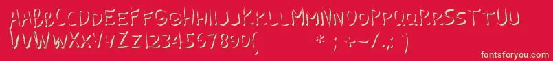 GuilinEmboss Font – Green Fonts on Red Background