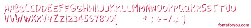 GuilinEmboss-Schriftart – Rote Schriften auf weißem Hintergrund