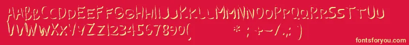 GuilinEmboss Font – Yellow Fonts on Red Background