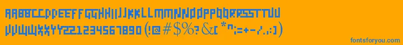 Daggerpix Font – Blue Fonts on Orange Background