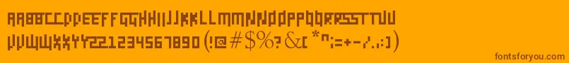 フォントDaggerpix – オレンジの背景に茶色のフォント