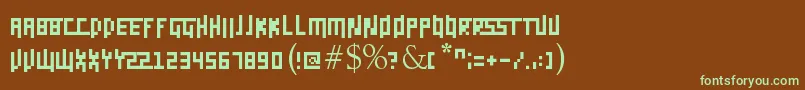 Daggerpix Font – Green Fonts on Brown Background