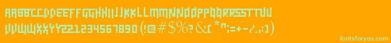 Daggerpix Font – Green Fonts on Orange Background
