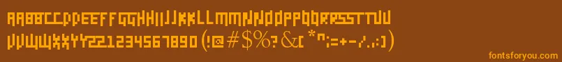 Daggerpix Font – Orange Fonts on Brown Background