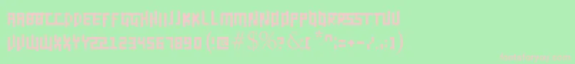 フォントDaggerpix – 緑の背景にピンクのフォント