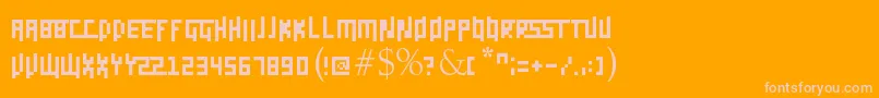 フォントDaggerpix – オレンジの背景にピンクのフォント