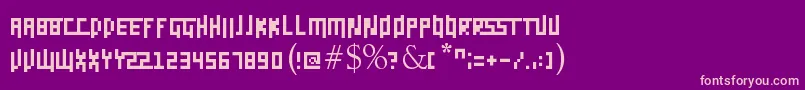 フォントDaggerpix – 紫の背景にピンクのフォント