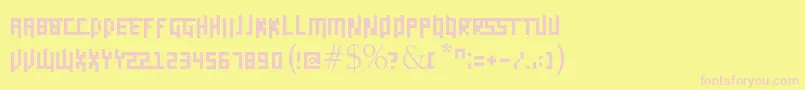 フォントDaggerpix – ピンクのフォント、黄色の背景
