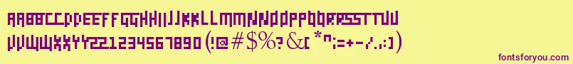 Daggerpix-fontti – violetit fontit keltaisella taustalla
