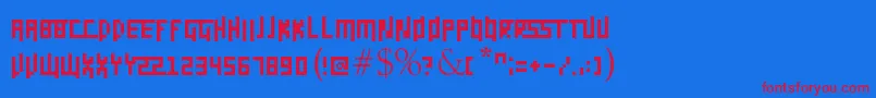 フォントDaggerpix – 赤い文字の青い背景
