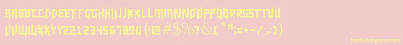 Daggerpix Font – Yellow Fonts on Pink Background